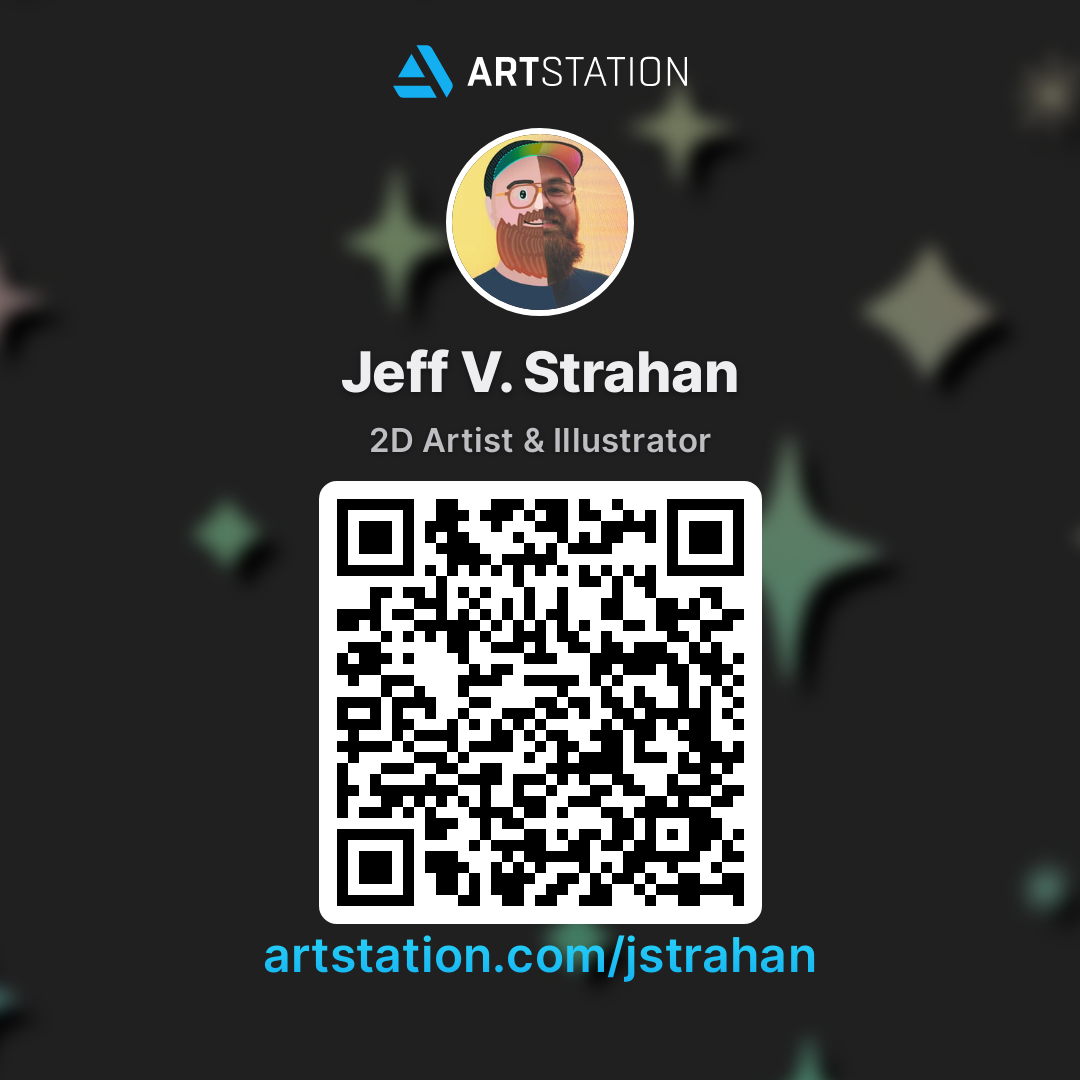 A QR code that will take you to Jeffs Artstation